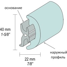 Наружный профиль привального бруса ПВХ, бухта 24 м.